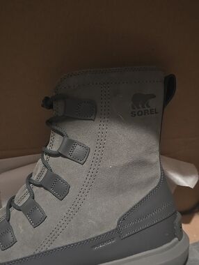 Sorel Men's Gray Lace-Up Suede Waterproof Boot